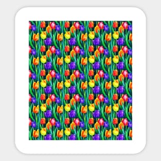 Watercolor Tulips Floral Pattern Sticker